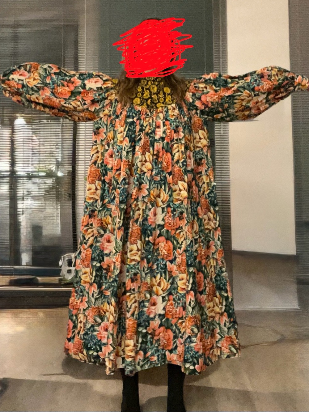 Batsheva x Laura Ashley York Seren Floral Long-Sleeve Maxi Dress